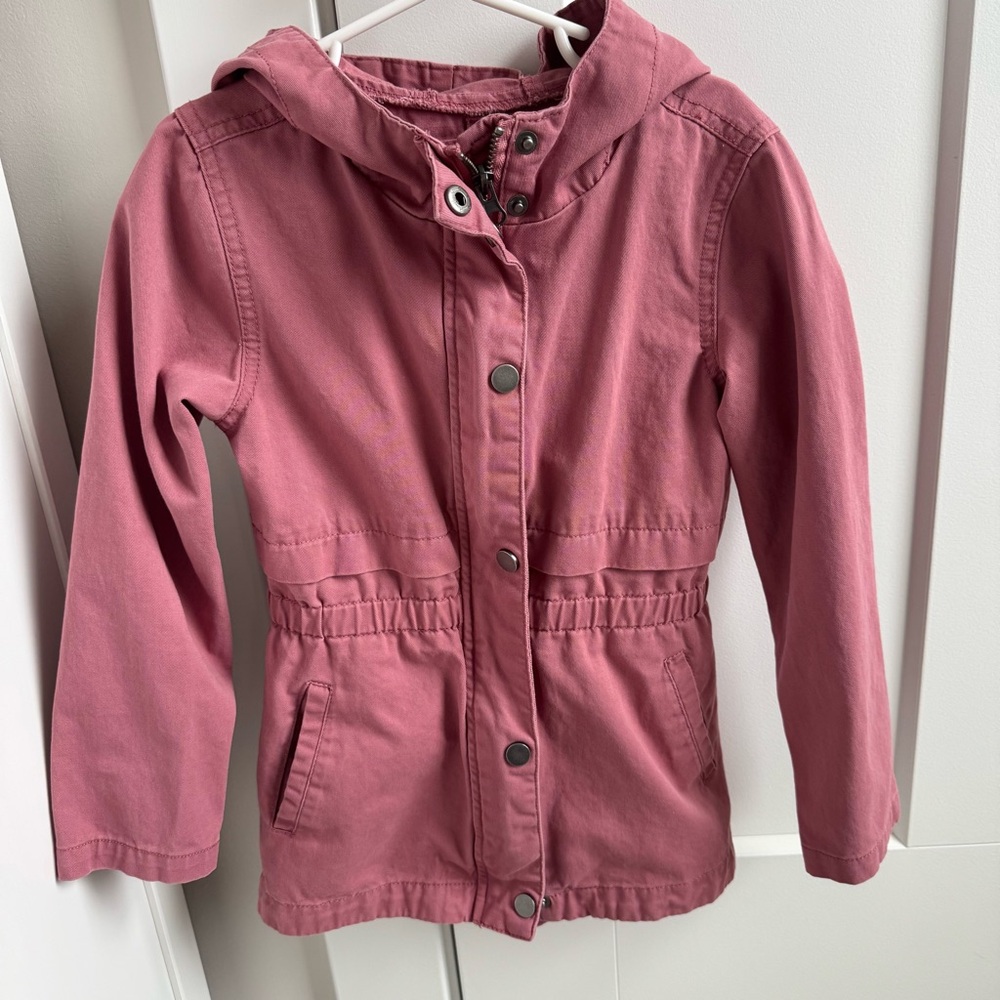 Birch & Stone Girl Pink Utility Hooded Jacket size 5